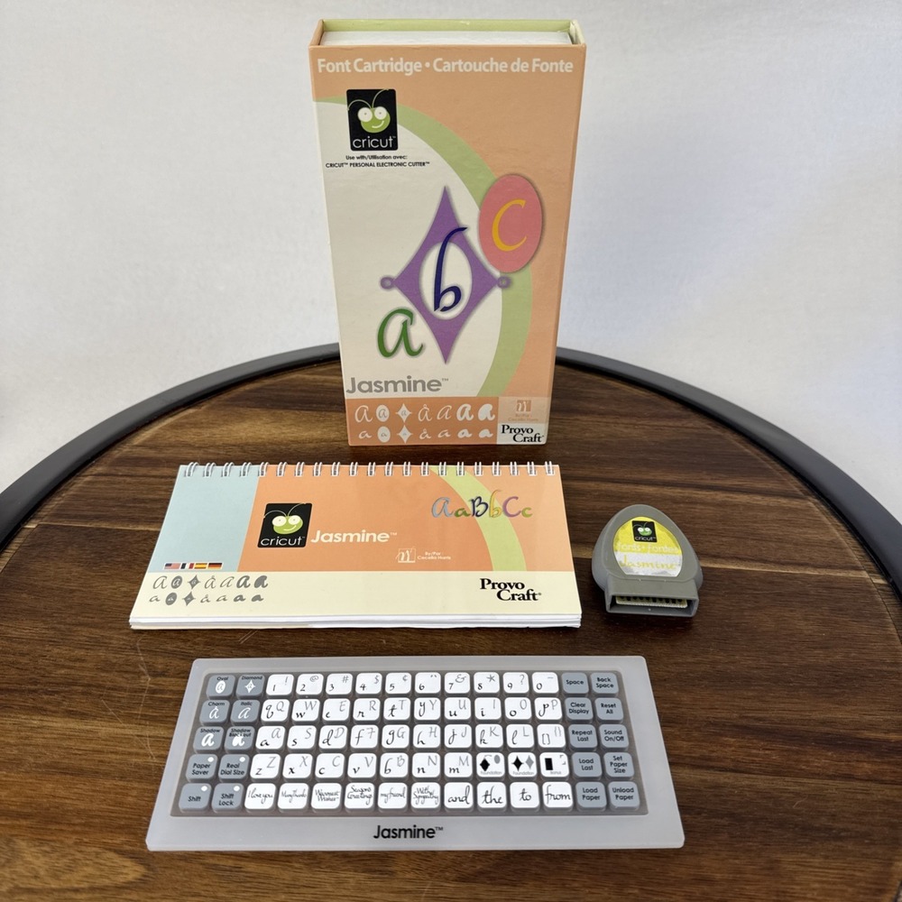 Cricut Jasmine Font Cartridge Provo Craft 29-0015 Script Alphabet Overlay Manual